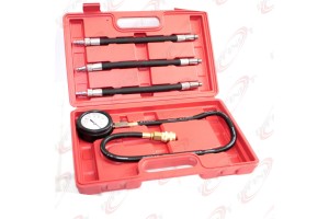 Auto Engine Compression Pressure Tester Kit w/ Extend Hose M10 M12 M14 Adapters